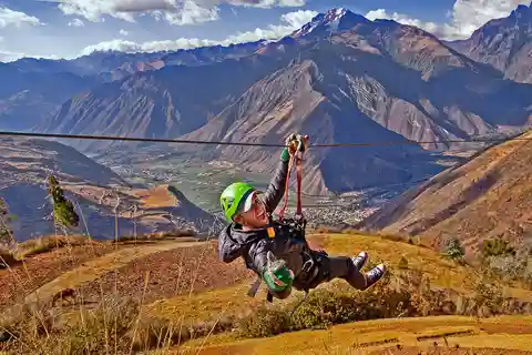 From Cuzco: Zip line in the Sacred Valley