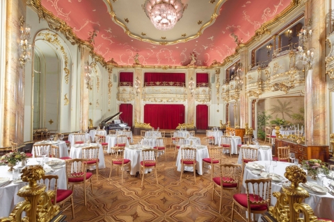 Prague: Mozart Ballroom Concert Ticket with 3-Course Dinner Table for 2 with Welcome Drink
