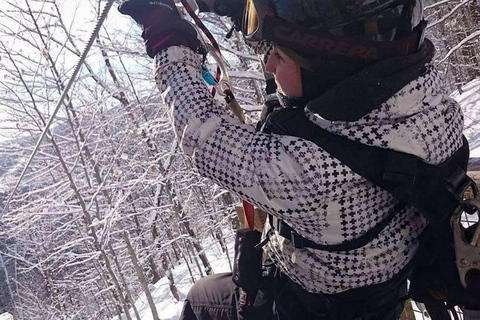 Tyroparc: Mega-Ziplines und Wandern in den LaurentianernWinter: 2 Mega Ziplines und Wandern