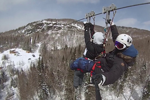 Tyroparc: Mega Ziplines och vandring i LaurentiernaVinter: 2 Mega Ziplines och vandring