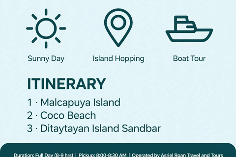 Coron: Malcapuya, Coco Beach & Ditaytayan Sandbar Tour