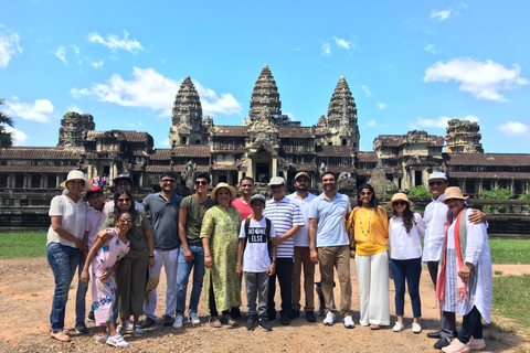 Siem Reap: volledige dag Angkor Wat-tempelervaring met zonsondergangVolledige dag privé-ervaring van Angkor met zonsondergang