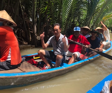 HCM:Mekong Delta 4 Islands Boat Tuk Tuk Try KhotCake Cooking