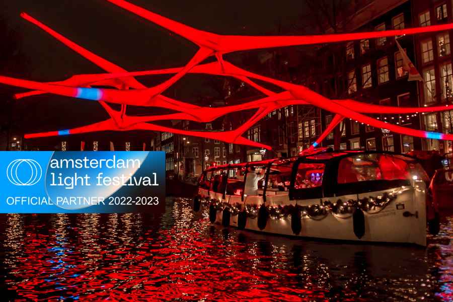 Amsterdam: Bootsfahrt zum Lichterfest mit Kakao