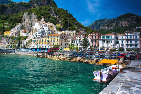 From Praiano: Amalfi Coast Guided Private Cruise with Drinks 33-38 Feet Speedboat