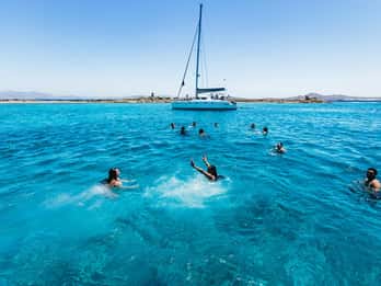Mykonos: Yachttour nach Rhenia und geführte Tour nach Delos