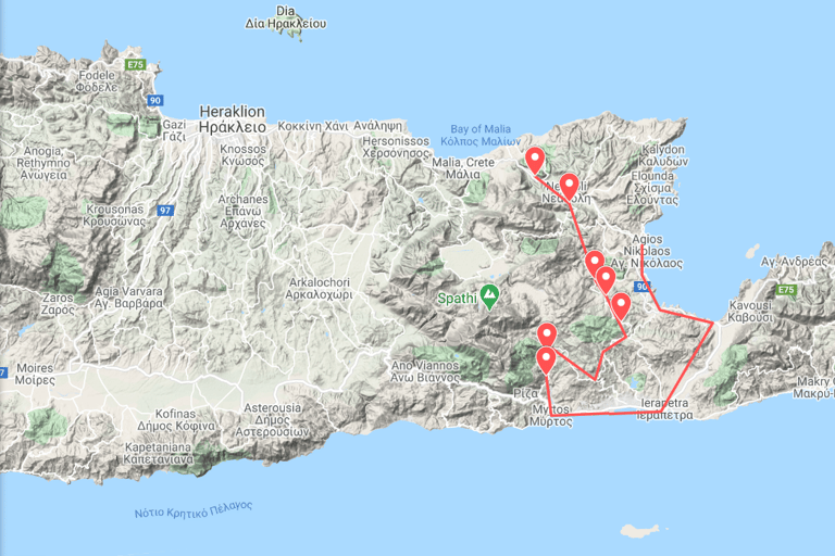 Z Heraklionu: prywatna wycieczka z przewodnikiem po wschodniej KreciePrywatna wycieczka 3-osobowym pojazdem typu limuzyna lub SUV klasy premium