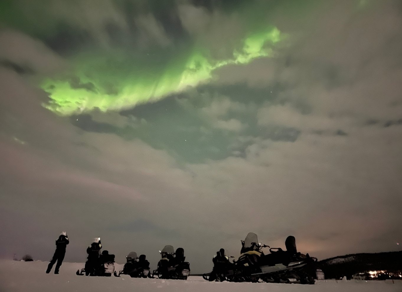 Kiruna: Guidet snescootertur og nordlysjagt