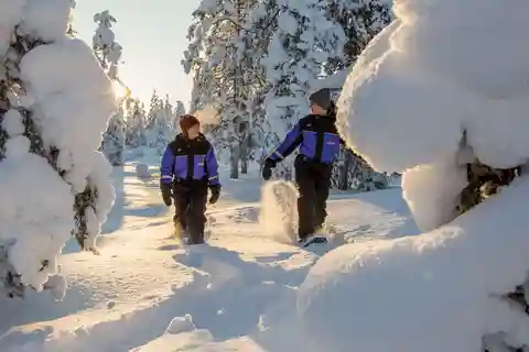 Rovaniemi: aventura guiada de raquetes de neve na região selvagem da Lappish
