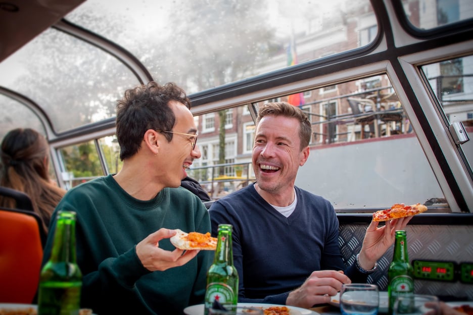 Amsterdam : Croisière pizza avec boissons