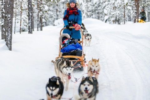 Rovaniemi: Husky-Safari auf einem verschneiten Trail