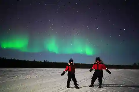 Rovaniemi: Slädtur med norrsken