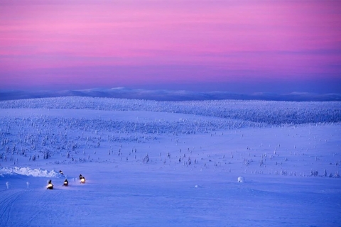 Rovaniemi: expérience d'une demi-journée en motoneige et pêche sur glace
