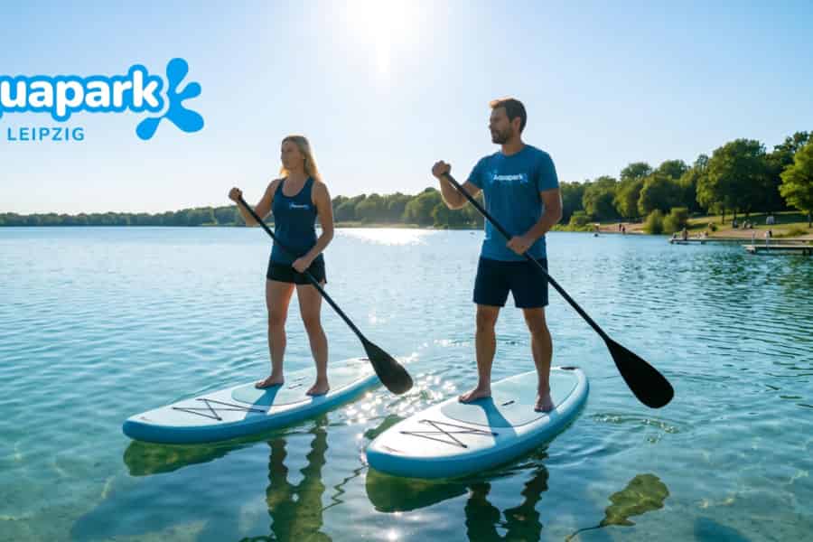 Kulkwitzer See Leipzig: SUP-Erlebnis & Board-Miete beim Aquapark. Foto: GetYourGuide