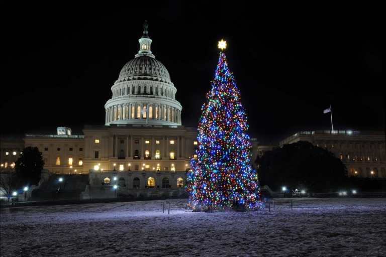 Washington, DC : visite nocturne en bus de 3 heures aux lumières des fêtesWashington DC et Annapolis: visite guidée des lumières des fêtes