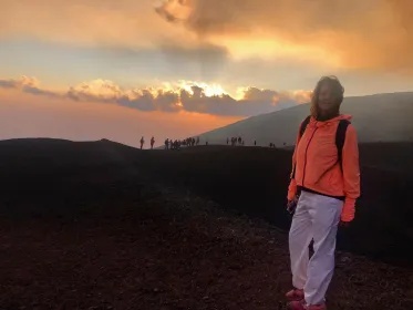 Ab Taormina: Sonnenuntergang an den Gipfelkratern des Ätna