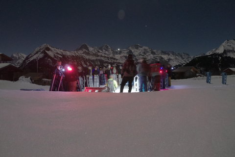 Au départ d&#039;Interlaken : Luge de nuit avec dîner de fondue au fromage