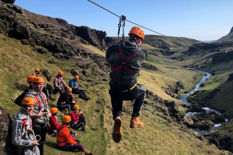 From Vík: Zipline and Hiking Adventure Tour