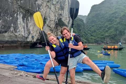 Hanoi: Islands, Caves, Kayak & Halong Dragonfly Boat Cruise