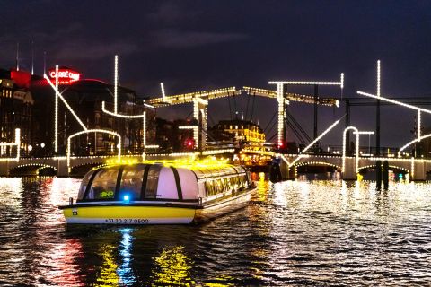 Ámsterdam: Crucero por el canal del Festival de la Luz con audioguía