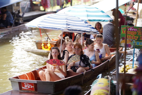 Au départ de Bangkok : Visite guidée d'une journée au marché flottant et à AyutthayaTransfert aller simple à l'hôtel