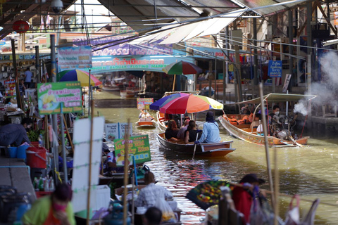 Au départ de Bangkok : Visite guidée d'une journée au marché flottant et à AyutthayaTransfert aller simple à l'hôtel