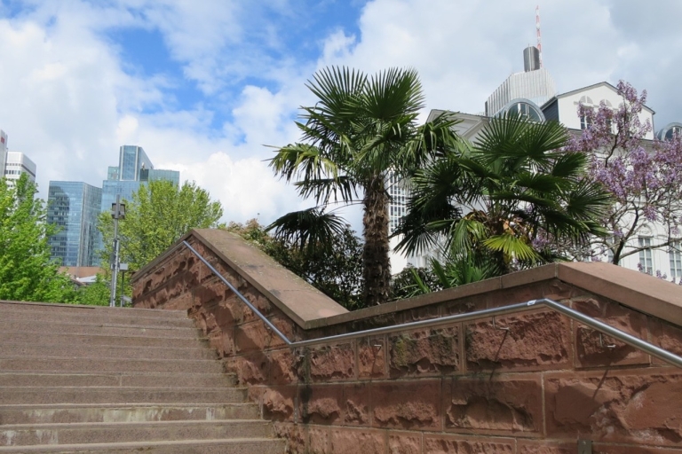 Begeleide wandeling tussen palmbomen en skylineMini-expeditie door de stadsjungle van Frankfurt