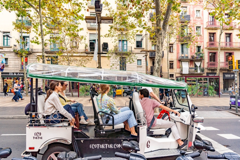 Barcelone : visite de la ville en tuk-tuk électrique privéTour de ville de 3 heures en Tuk-Tuk électrique
