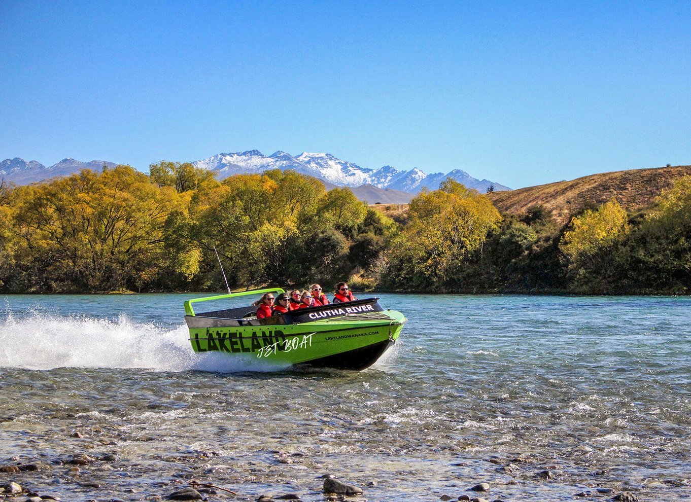 Wanaka: Bådtur på Clutha-floden