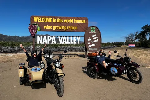 Napa Valley: Napa Valley Guided Sidecar Tour with 3 Wineries
