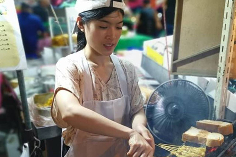 Bangkok - en rundtur Matupplevelse på gatan - kvällstur