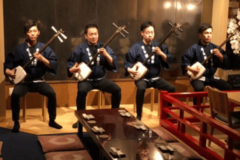 Asakusa: geschiedenistour en live optreden met lunch