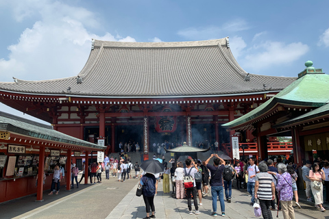 Asakusa: geschiedenistour en live optreden met lunch