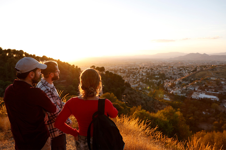 Granada: vistas de la puesta de sol de la Alhambra y Sierra Nevada en bicicleta eléctricaVisita privada en francés