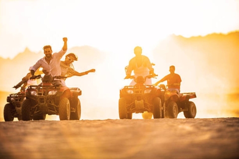 Sharm El Sheikh: Sunset Tour quadem ATV z górą EchoPrywatna wycieczka pojedynczym quadem