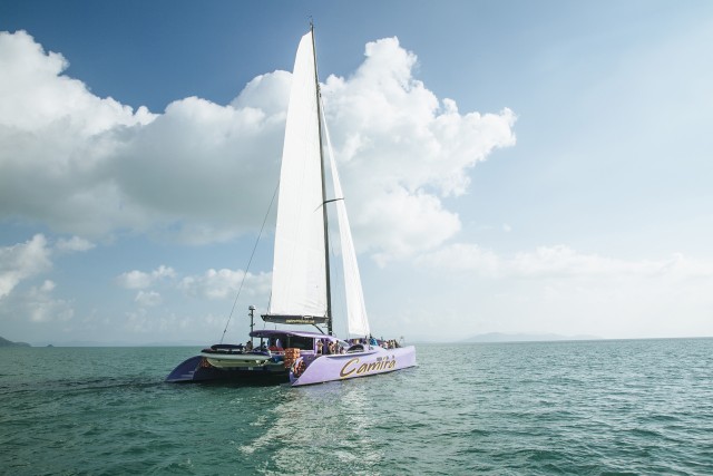 Visit Camira Sunset Sail -Drinks & Snacks -Departing Airlie Beach in Whitsunday Islands