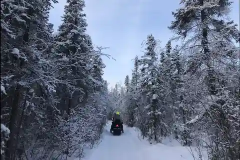 Yellowknife: passeio de moto de neve no interior com equipamento de inverno