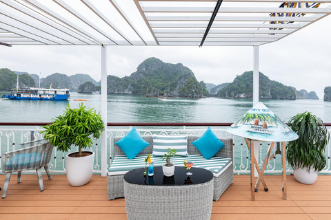Hanoi/Cat Ba: Lan Ha Bay Day Cruise with Dark & Bright Caves Day Trip Cruise Pick up & Drop Off From Cat Ba Town