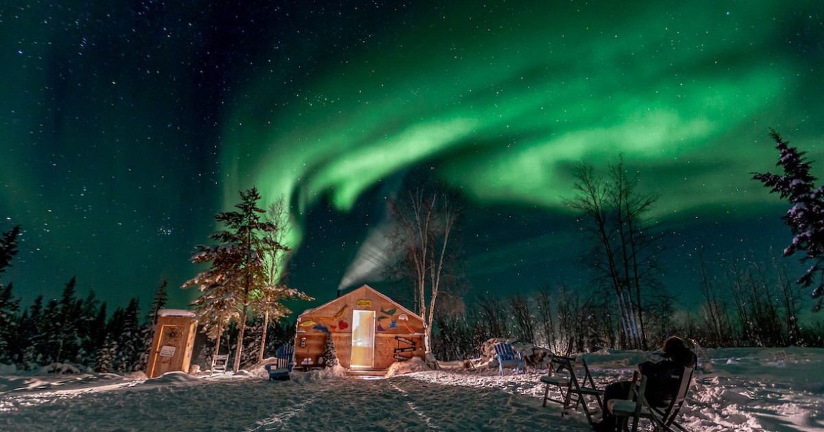 From Yellowknife: Aurora Borealis Tour with Cozy Cabin Base | GetYourGuide