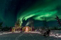 De Yellowknife, Aurora Borealis Tour avec base de cabine confortable - Housity