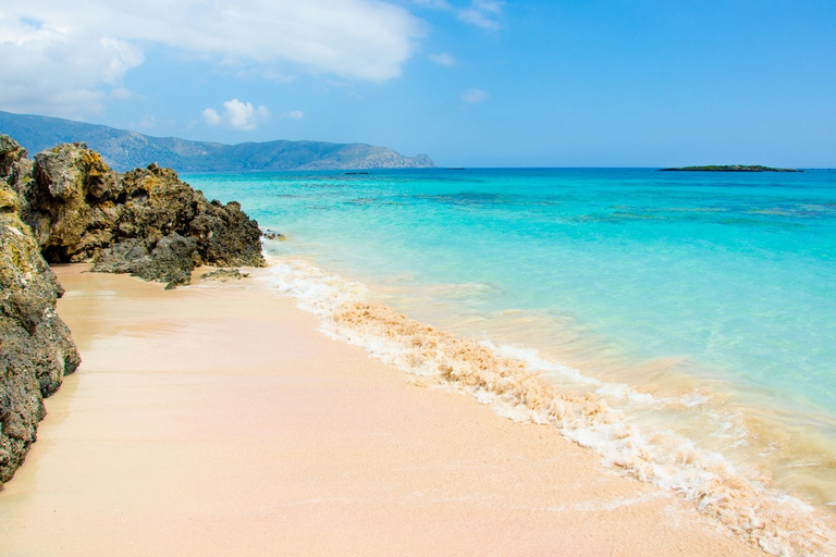 Da Rethymno/Kavros: Tour della spiaggia di sabbia rosa dell&#039;isola di ElafonisiDa Retimo, Perivolia e Atsipopoulo - francese