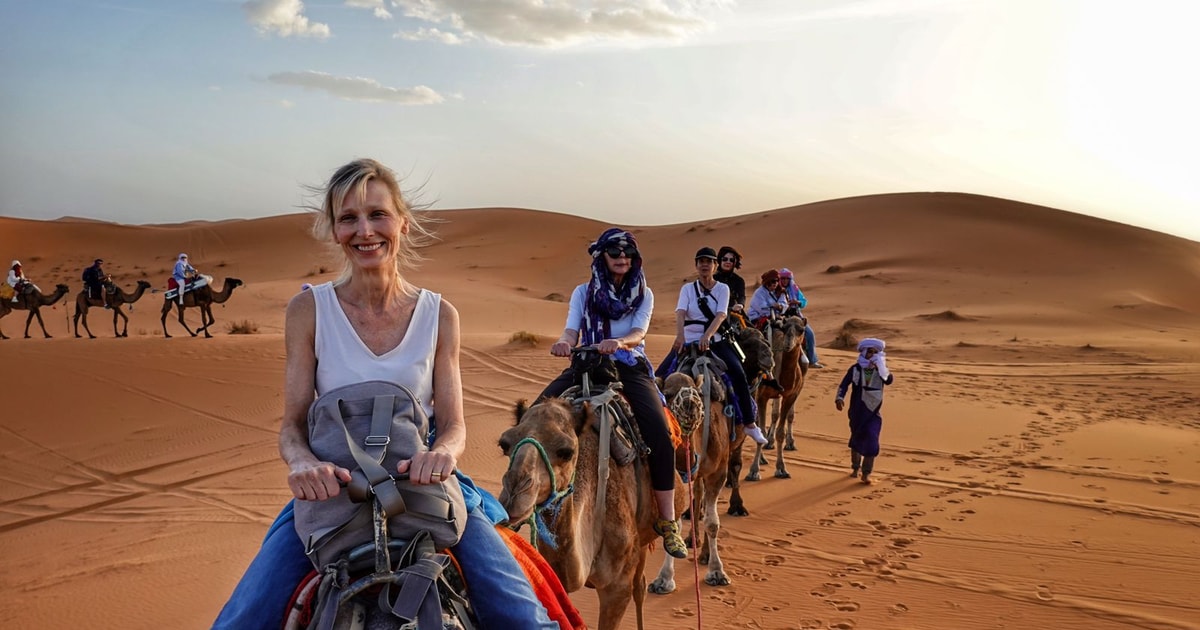 From Merzouga Overnight Camel Trek Over Erg Chebbi Dunes Getyourguide