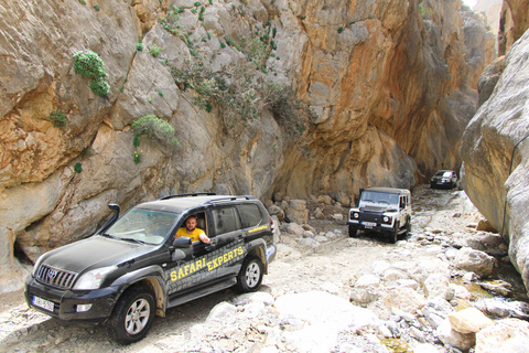 Creta: Passeio Off-Road ao Sul da Praia de Trypiti com almoço e vinhoCreta: Desfiladeiro de Trypiti e safári no mar de Creta do Sul