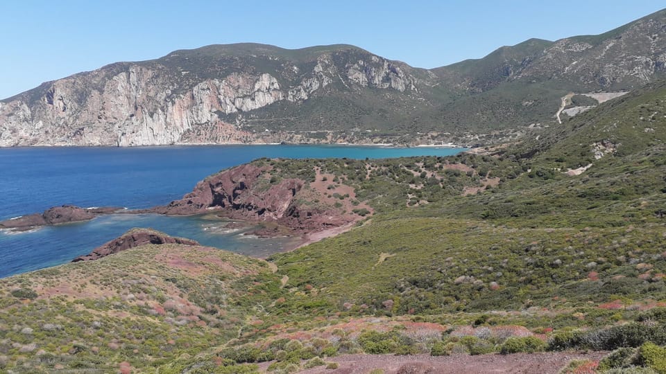 Landscape at Porto Corallo in Nebida and the coast of