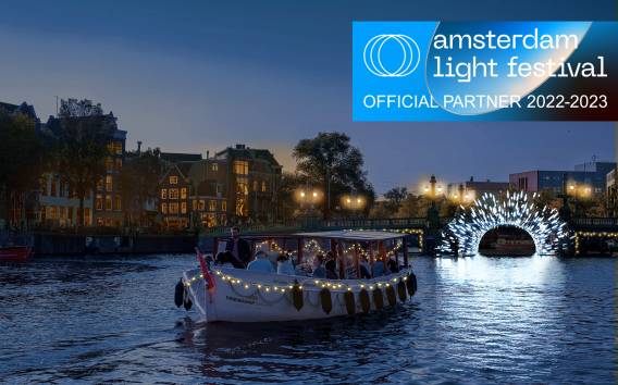 Amsterdam: Lichterfest 90-minütige Bootstour mit heißem Kakao