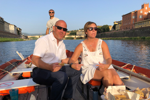 Florence: Historical Walk and Private Boat Tour with Wine