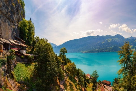 Beatus-grotten, panoramische brug, Blue Lake en Lake Thun