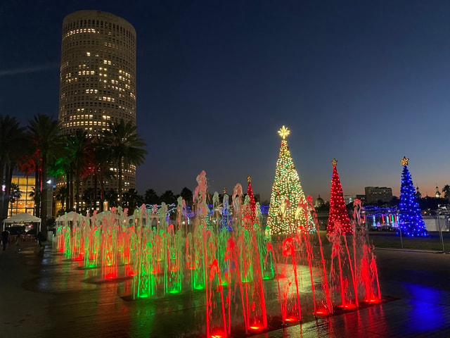 Visit Tampa Night of Lights Tour by Electric Golf Cart in Tampa, Florida, USA