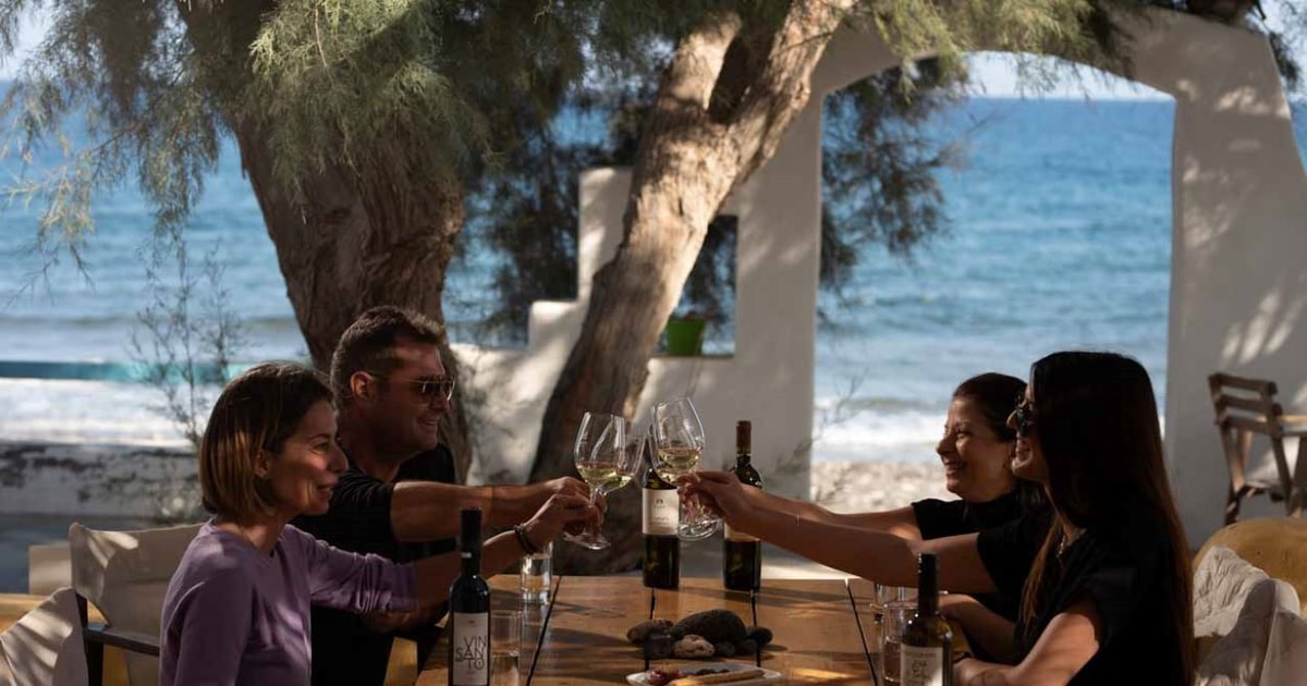 Santorini: Wine Tasting Tour with 4-Course Lunch and 4-Wines | GetYourGuide
