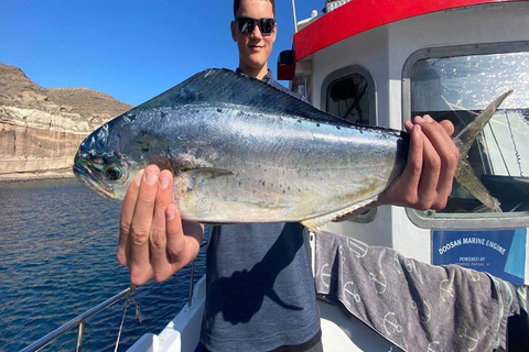 Santorini: Excursión privada en barco de pesca en alta mar al atardecerSantorini: Excursión privada en barco de pesca de altura